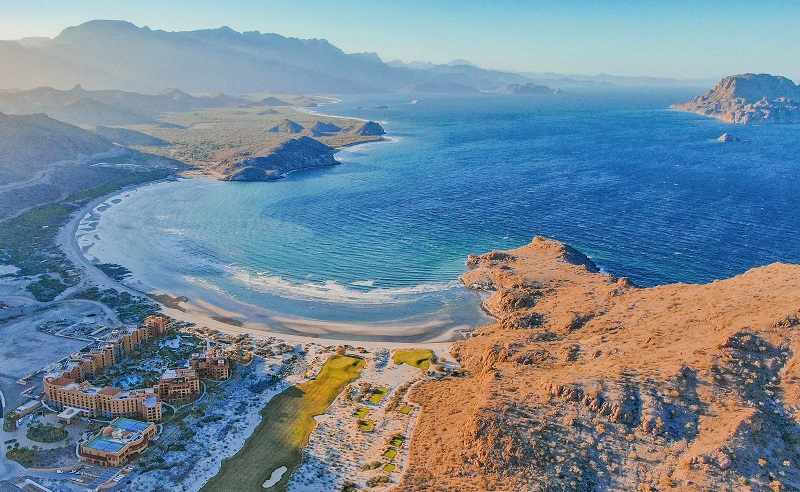 aerial view of danzante bay, loreto mexico
