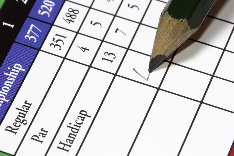 Handicap, score card golf